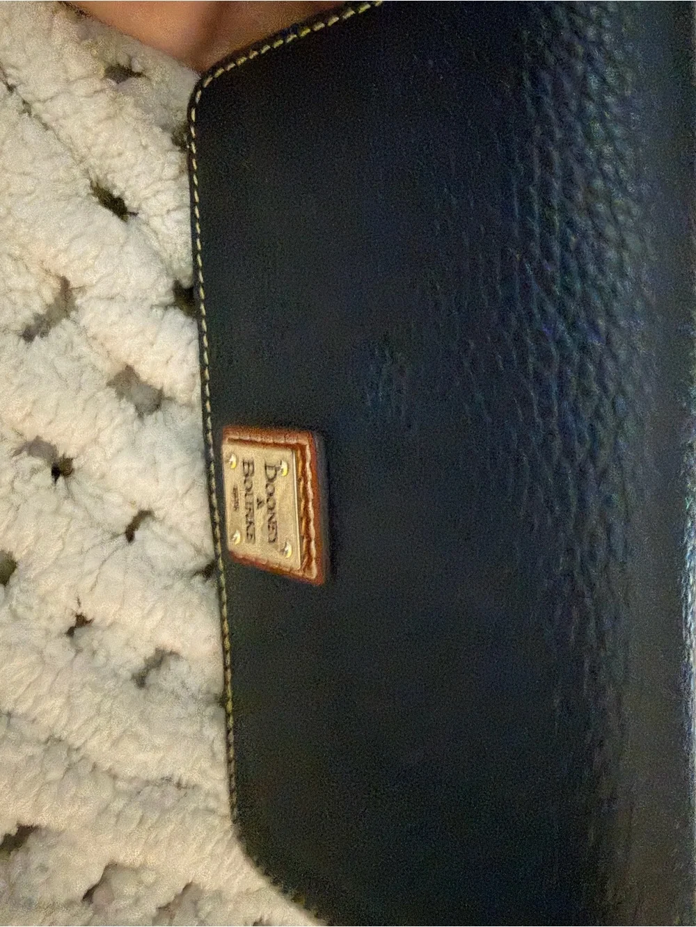 Dooney & Bourke Navy Leather Wrist Strap Phone Wallet - Picture 4 of 5